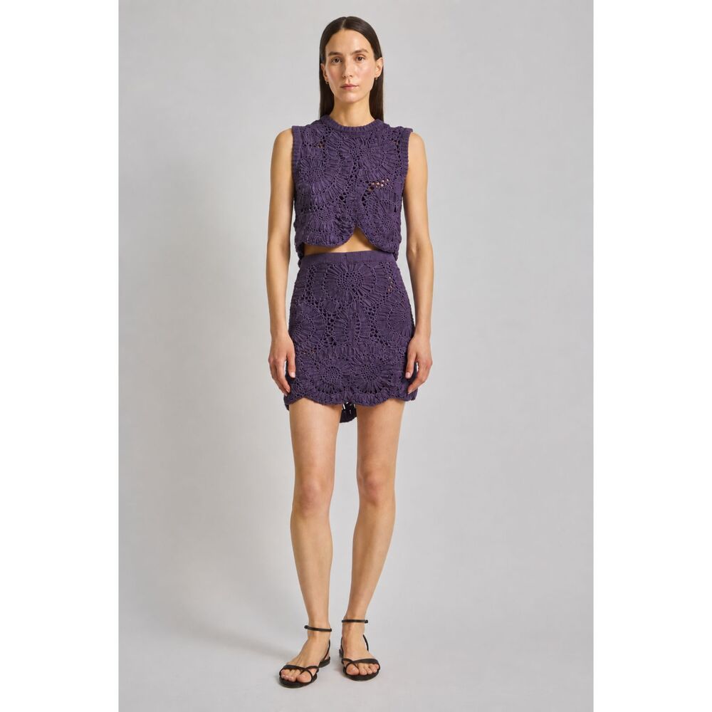 SAINT ART Crochet Skirt Set Eggplant Purple Small